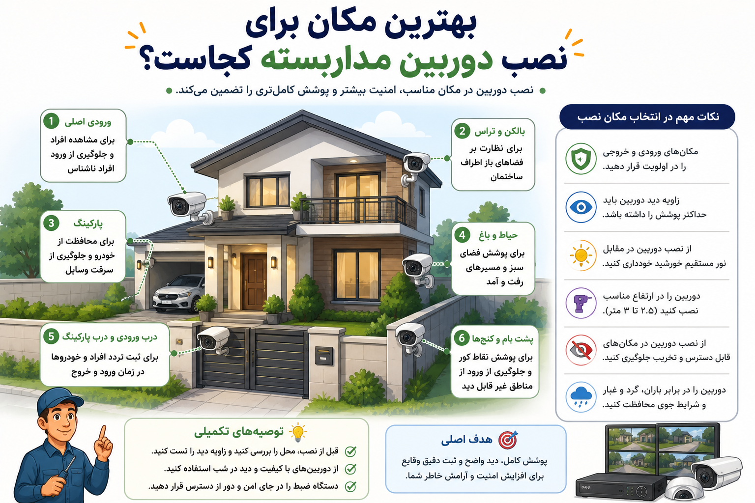 بهترین مکان نصب دوربین مداربسته